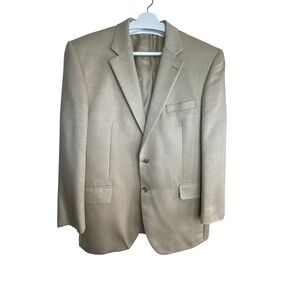 Jos A Bank Signature Collection Mens Tan Herringbone silk/camelhair Blazer 42R